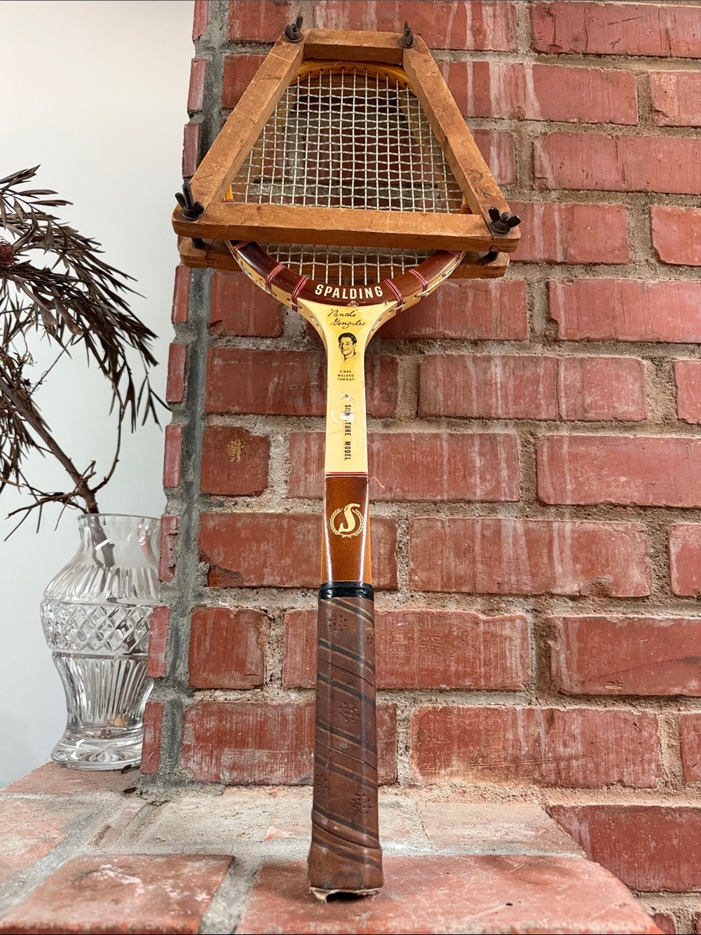 Vintage Spalding Pancho Gonzalez Wooden Tennis Racquet